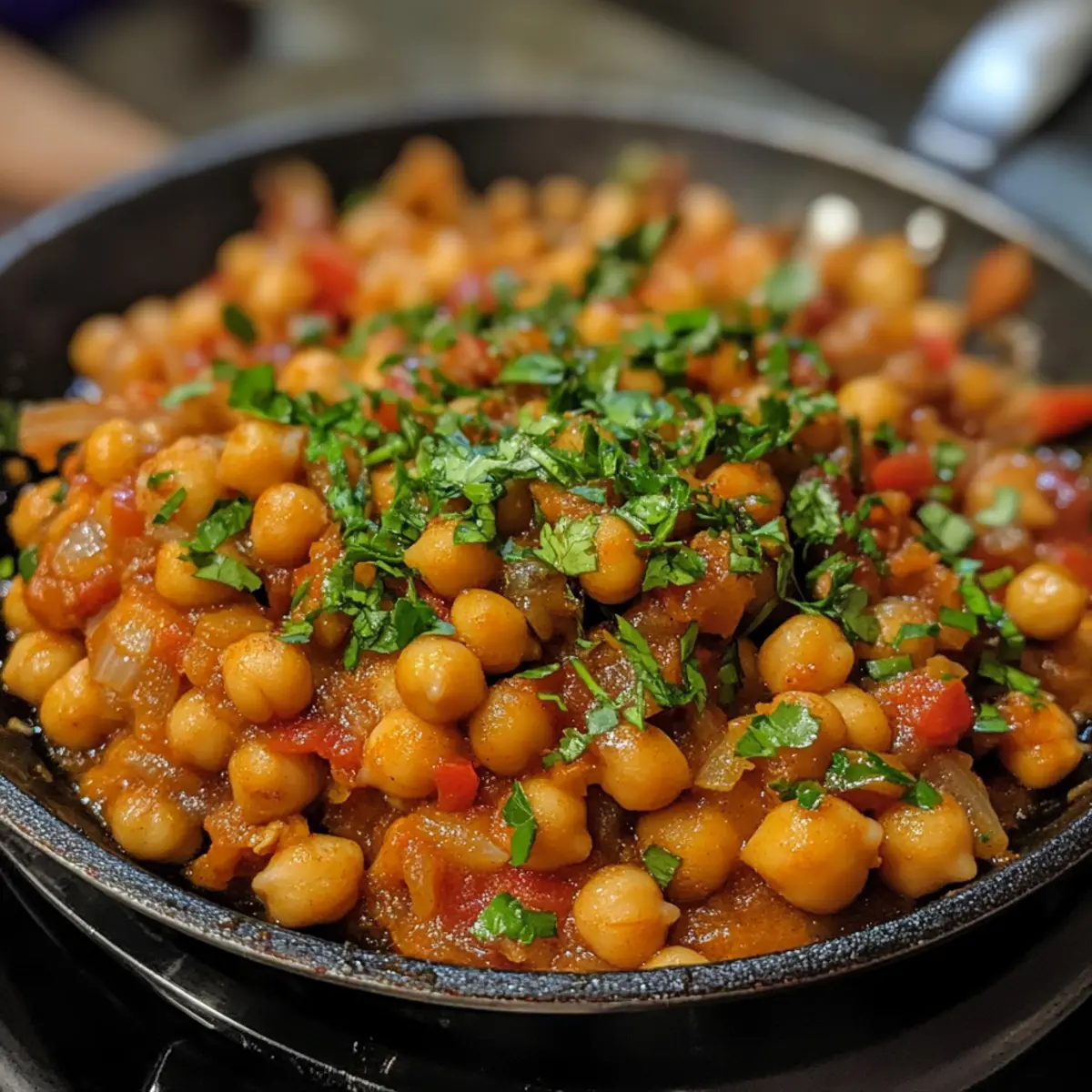 Easy Garlic Chickpea Skillet