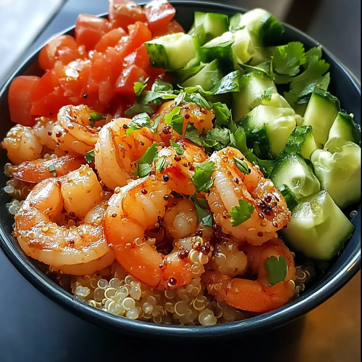 Garlic Shrimp Quinoa Bowl