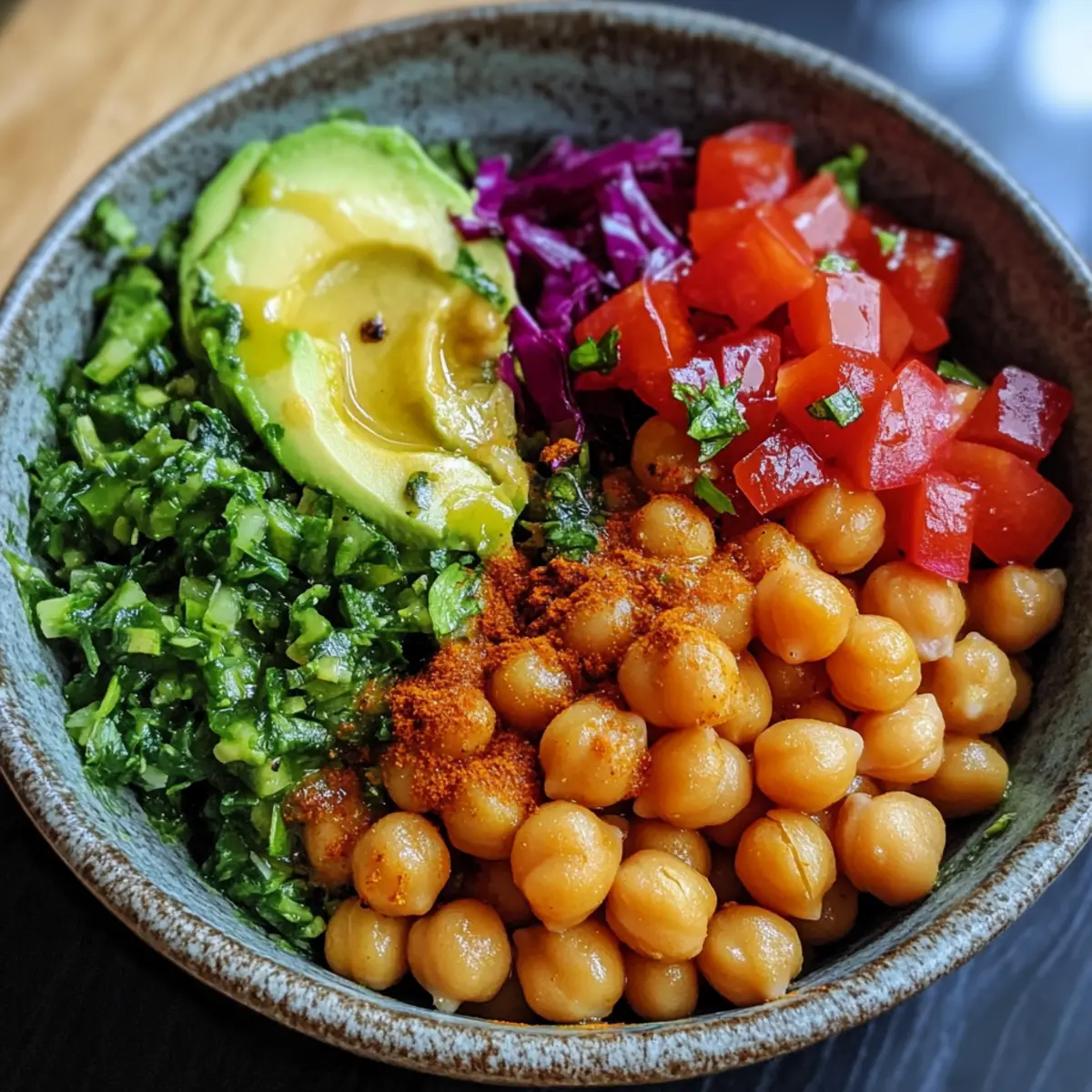 Spiced Chickpeas Vegetarian Bowl