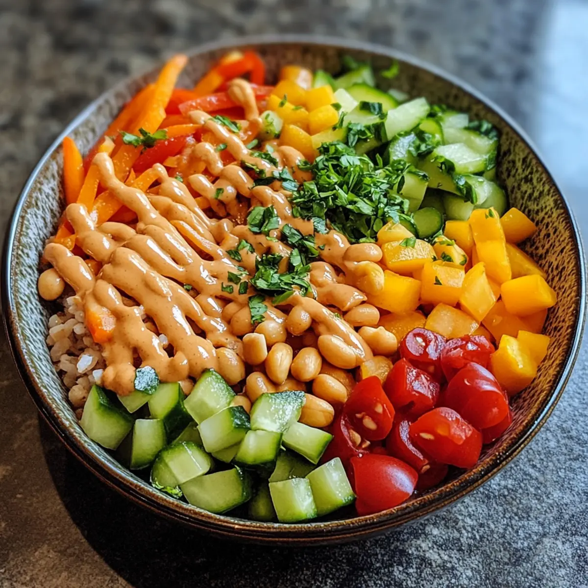 Peanut Veggie Bowl Vegetarian