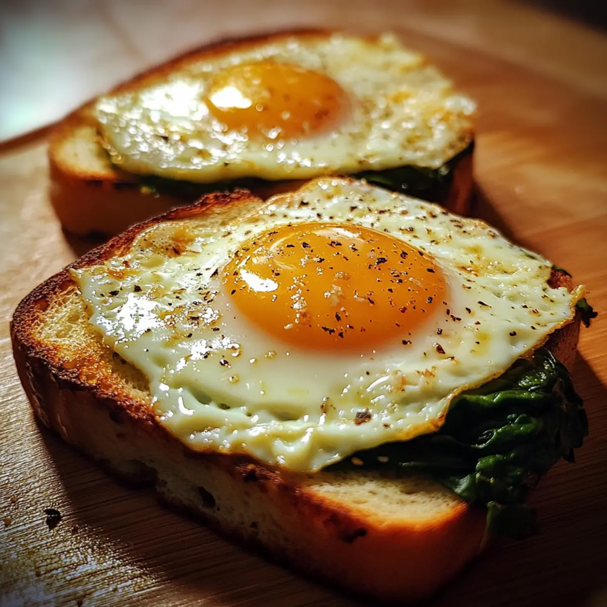 Cheese Spinach Egg Toast