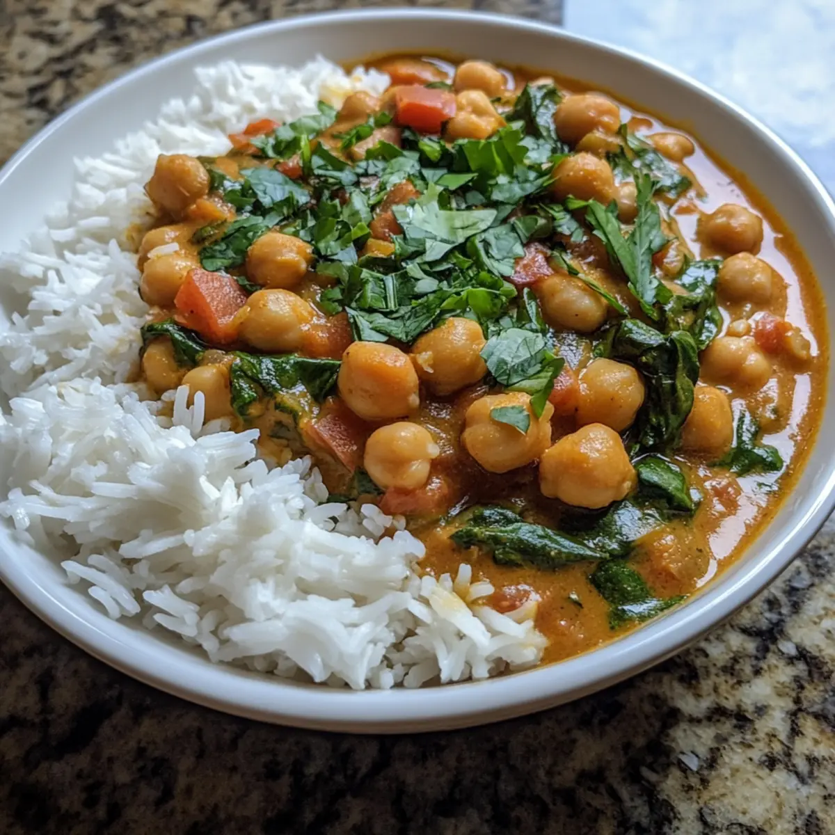 Simple Chickpea Spinach Curry