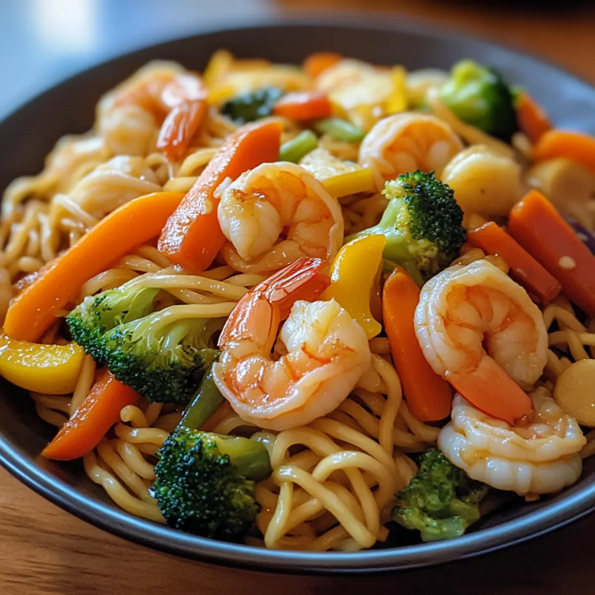 Easy Shrimp Vegetable Lo Mein