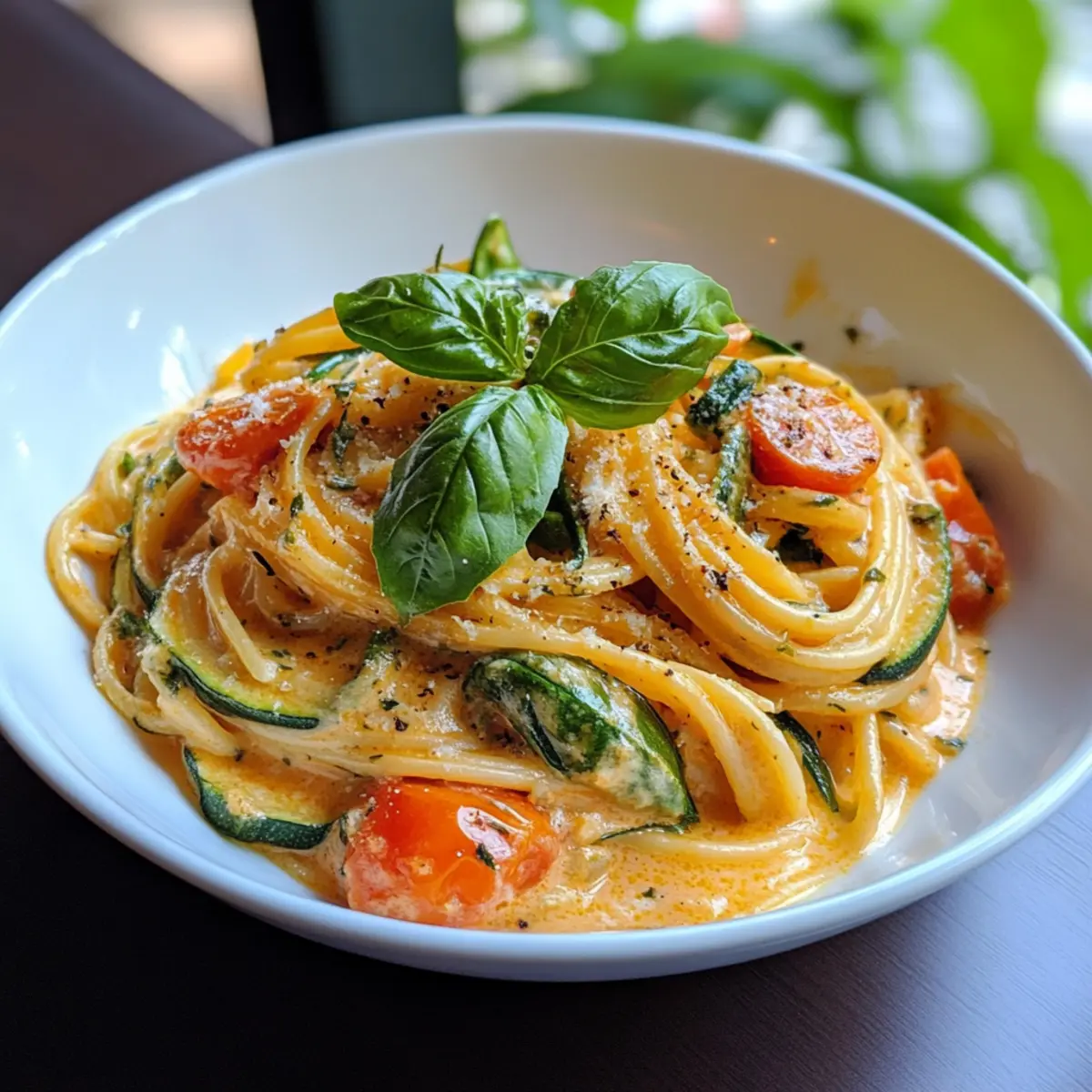 Creamy Zucchini Tomato Pasta