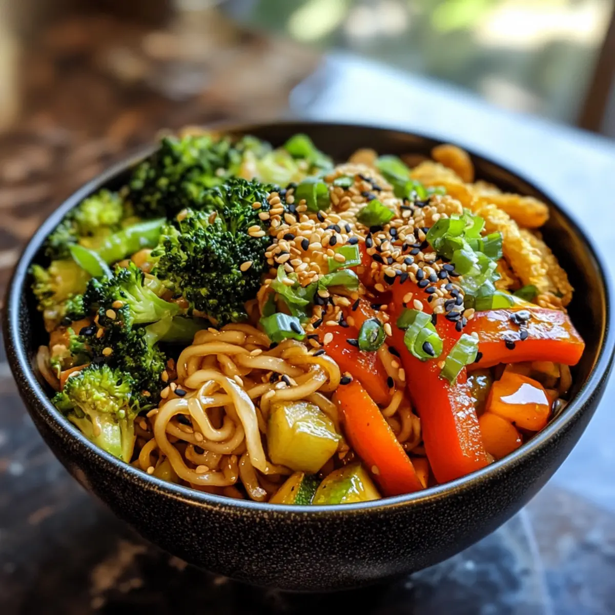 Quick Sesame Vegetable Noodle Bowl