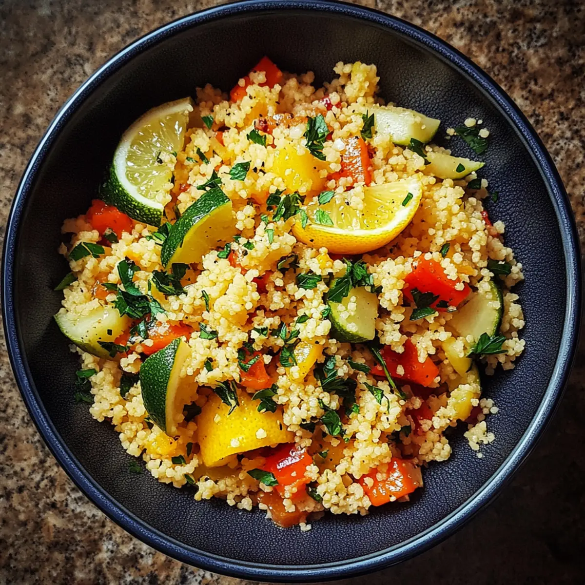 Fast Lemon Garlic Veg Couscous