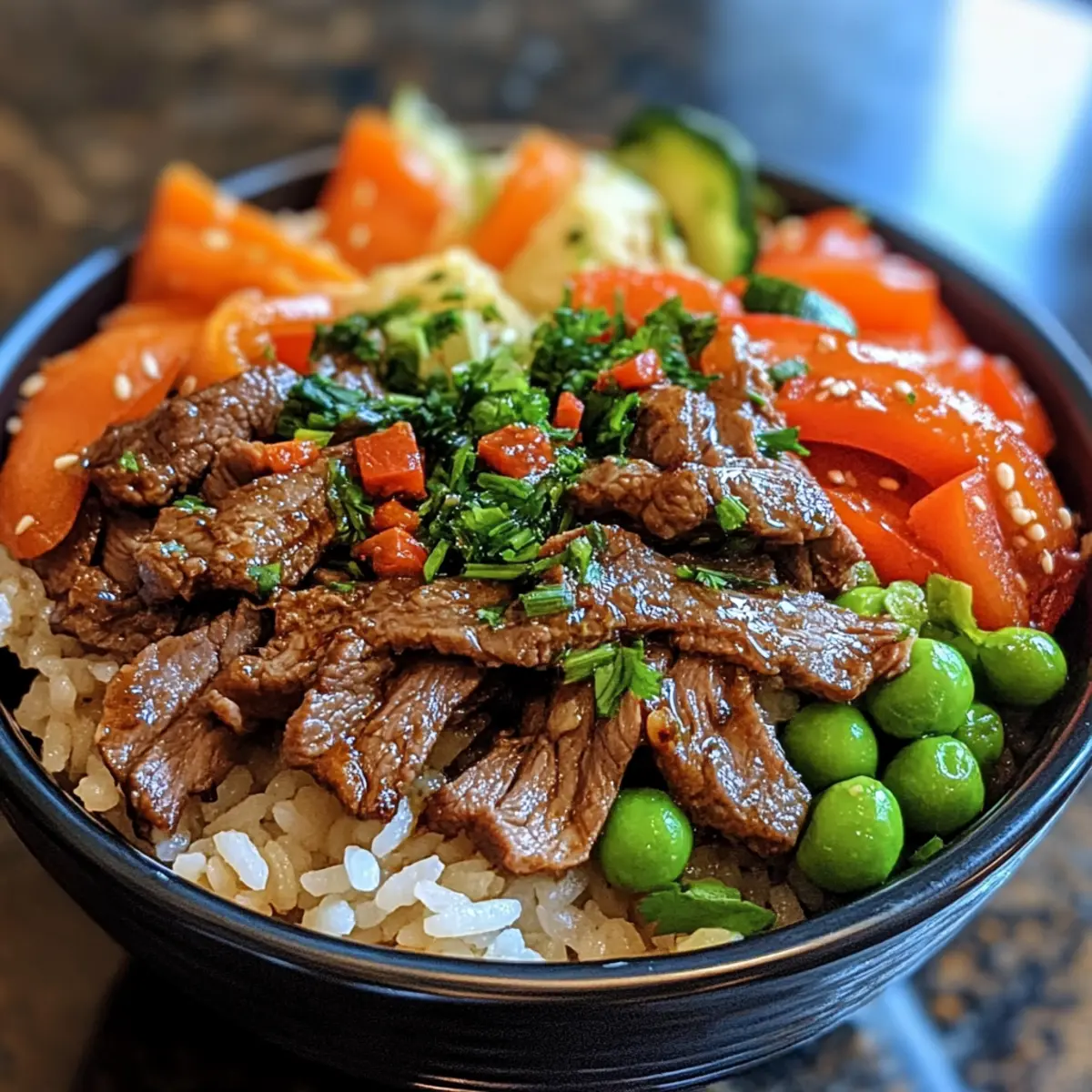 Beef Vegetable Rice Bowl