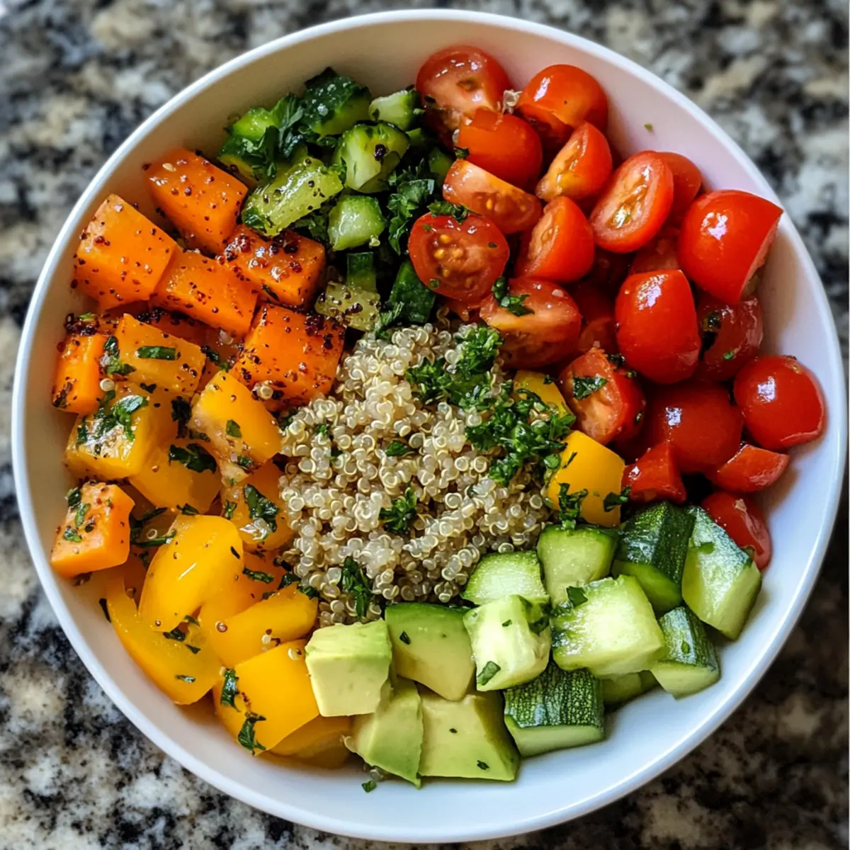 Easy Herbed Quinoa and Veggie Bowl Packed with Fresh Flavors