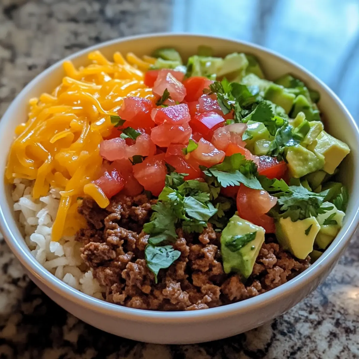 Easy Beef and Cheese Burrito Bowl with a Bold, Flavor-Packed Kick