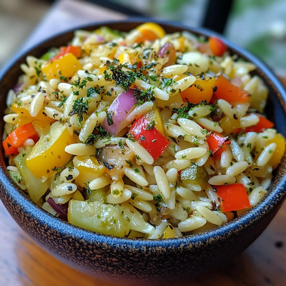 Lemon Garlic Orzo Vegetable Bowl