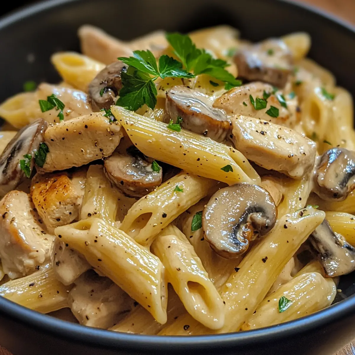 Easy Quick Creamy Chicken Mushroom Pasta That Bursts with Flavor