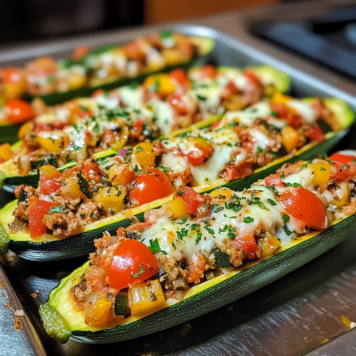 Easy Mediterranean Stuffed Zucchini Boats Bursting with Flavor