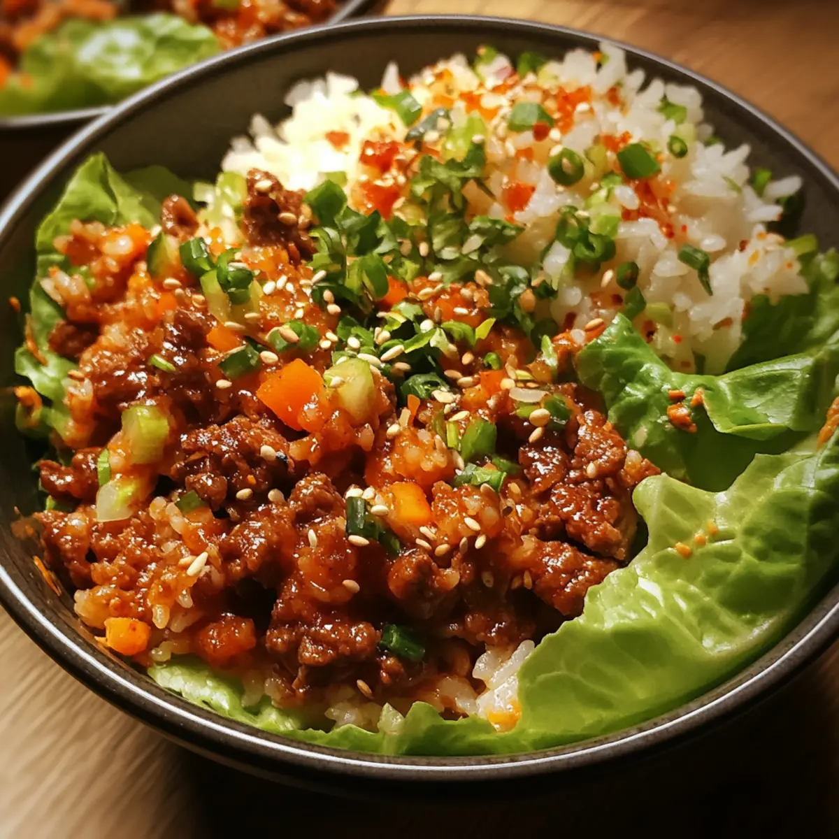 Easy Spicy Beef Rice Lettuce Bowls with Bold, Zesty Flavor