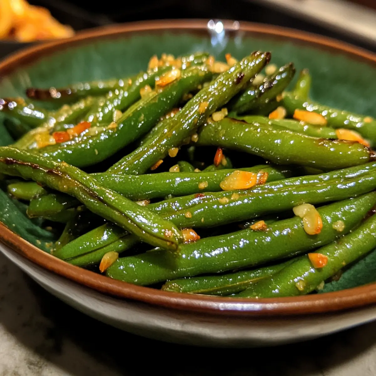 Honey Garlic Roasted Green Beans